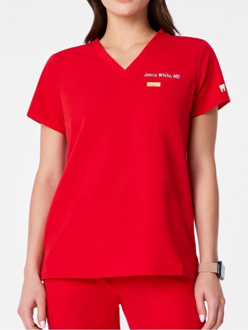 Figs Pop Red Scrubs Set